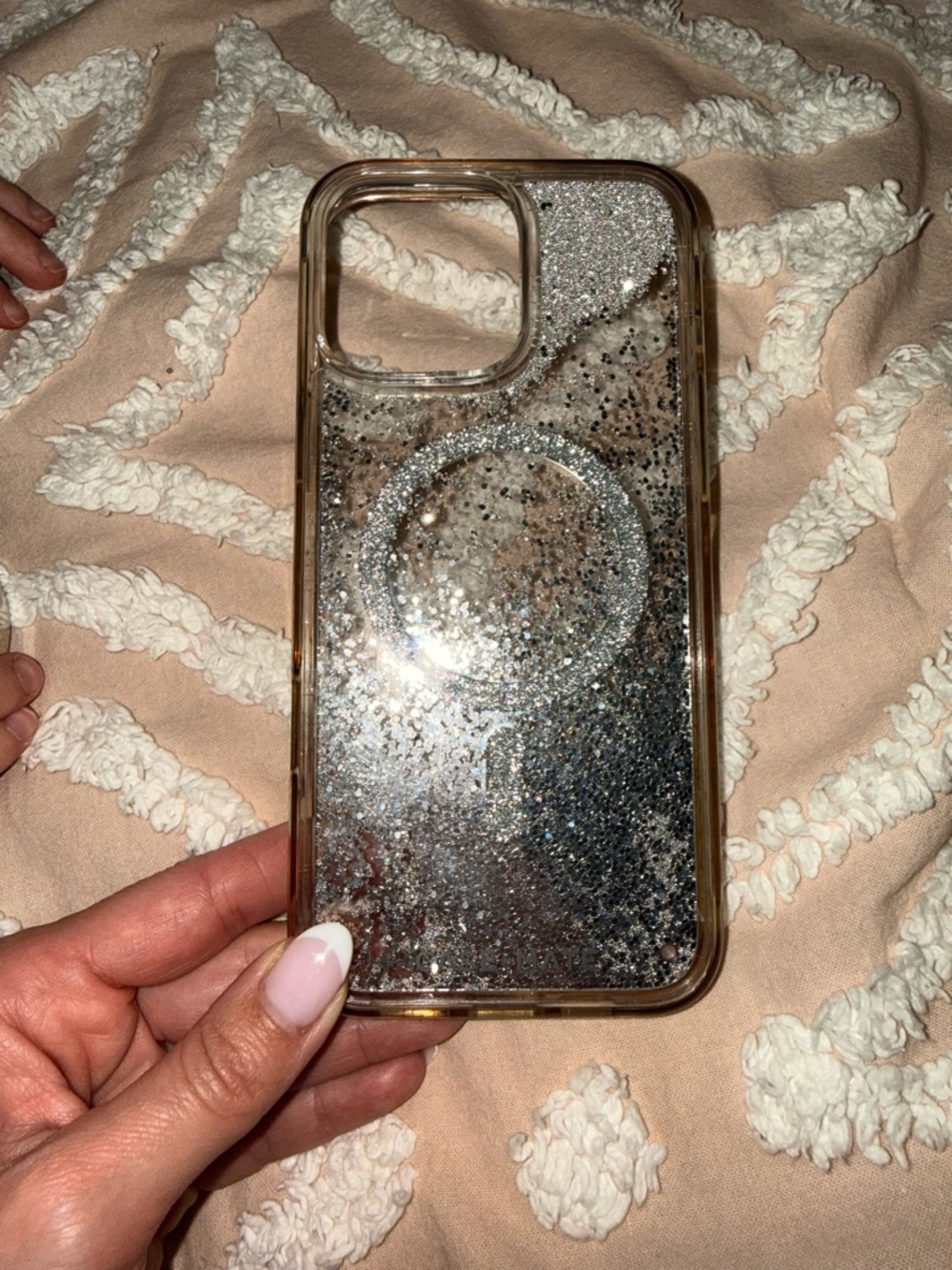 case-mate Clear Glitter Phone Case with Silver Sparkle